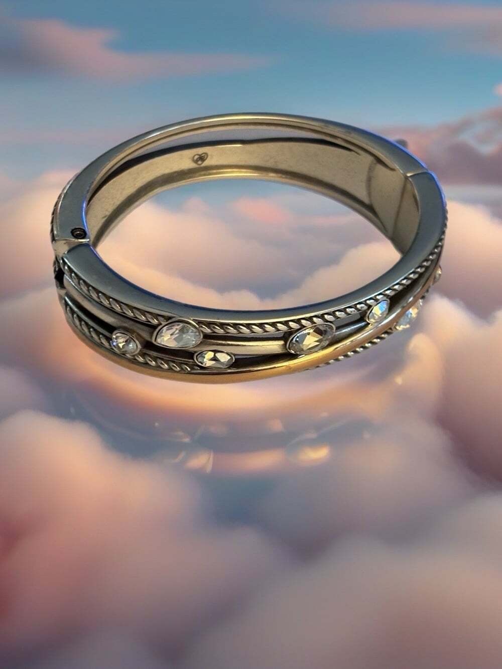 BRIGHTON NEPTUNE’S RINGS GEMS CRYSTAL HINGED BANGLE Crystals
